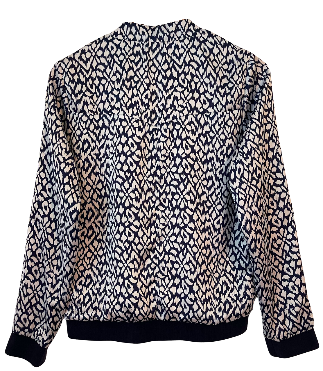 Navy and white women's lightweight bomber jacket 