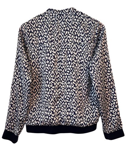 Navy and white women's lightweight bomber jacket 