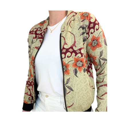 Women's cotton floral bomber jacket